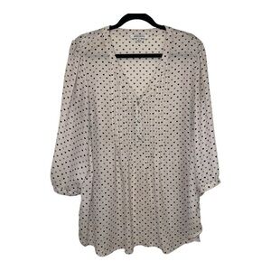 Rose & Olive Light Pink Blouse with Black & Gray Hearts